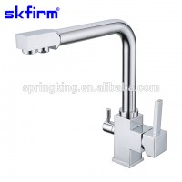 2016 New Osmosis 100% Copper Swivel Square Style Sink Mixer Drinking Water skfirm Kitchen Faucet 3 Way Water Filter Tap